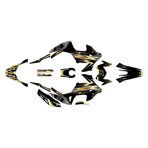 honda xr190l graphics kit all years evader series gold