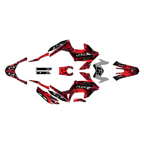 honda xr190l graphics kit all years semperfi series red
