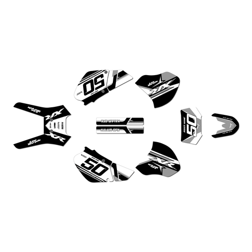honda xr250 graphics kit 1996-2004 evo series white