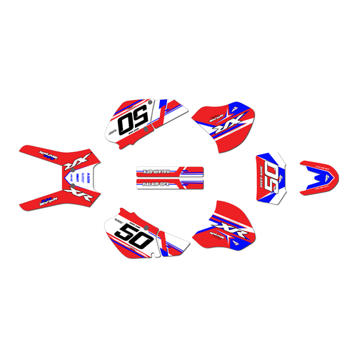 honda xr400 graphics kit 1996-2004 evo series red