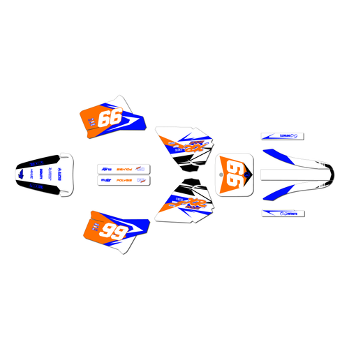 honda xr200r graphics kit 1984-2002 division series orange