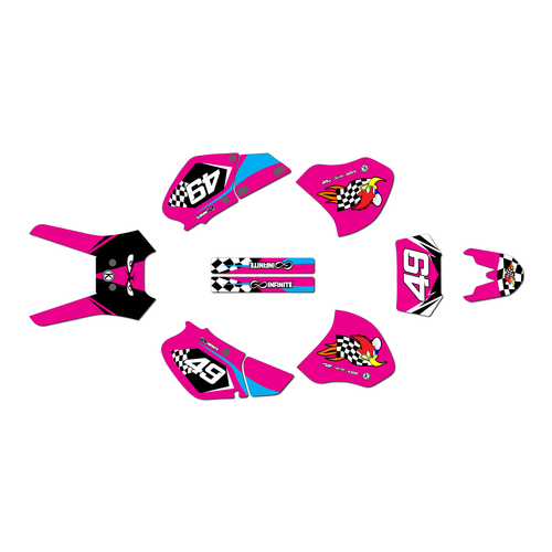 honda xr250 graphics kit 1996-2004 pecker series magenta