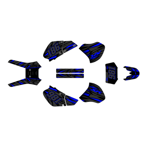 honda xr400 graphics kit 1996-2004 twitch series blue