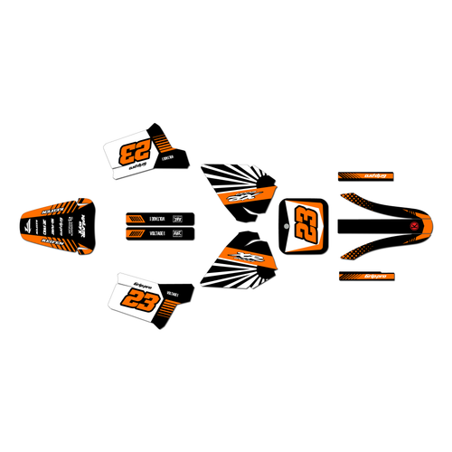 honda xr200r graphics kit 1984-2002 fh series orange