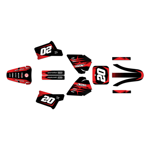 honda xr200r graphics kit 1984-2002 spear series red