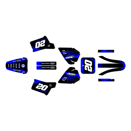 honda xr200r graphics kit 1984-2002 spear series blue