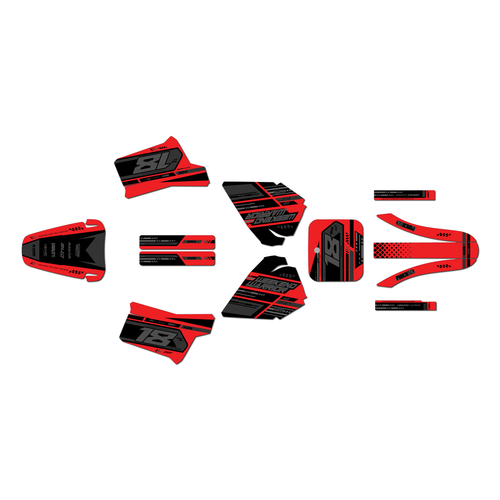 honda xr200r graphics kit 1984-2002 warrior series red-smoke