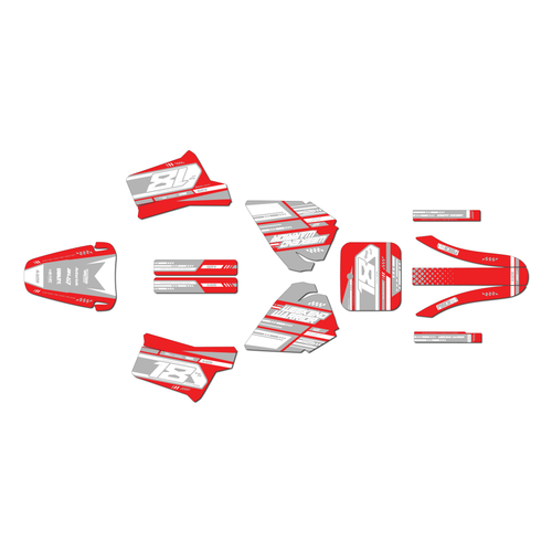 honda xr200r graphics kit 1984-2002 warrior series red-white