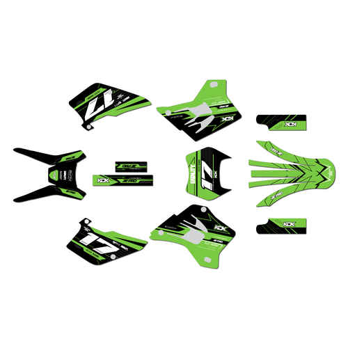 kawasaki kdx200 graphics kit 1995-2008 axis series green