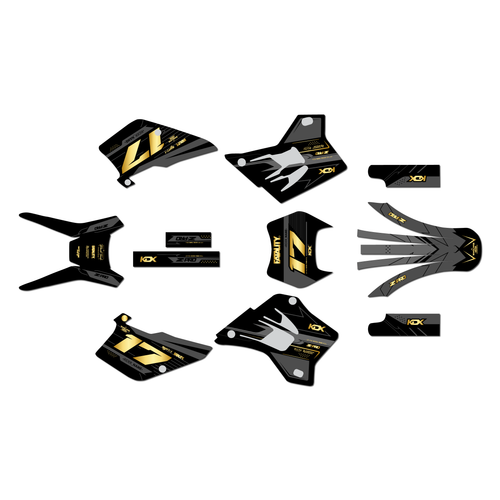 kawasaki kdx200 graphics kit 1995-2008 axis series gold