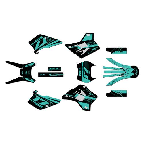 kawasaki kdx220 graphics kit 1995-2008 axis series teal-shift