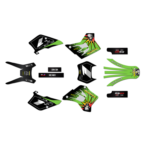 kawasaki kdx200 graphics kit 1995-2008 lancaster series green