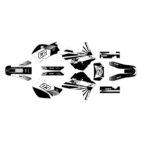 honda xr650r graphics kit 2000-2009 fh series white