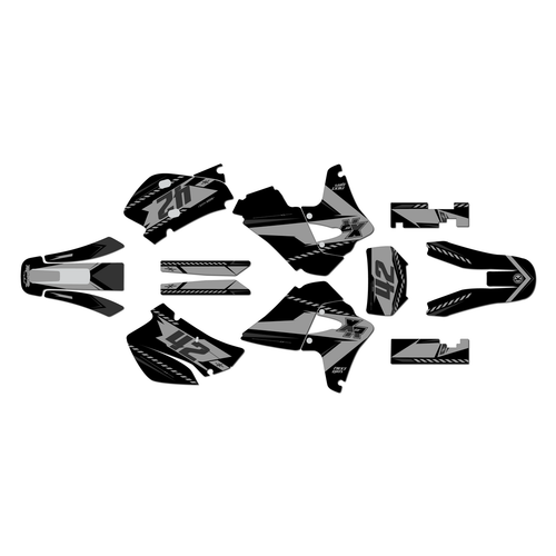 honda xr650r graphics kit 2000-2009 lethal series smoke