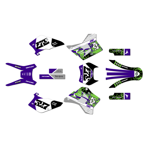 kawasaki kdx200 graphics kit 1995-2008 rail series purple