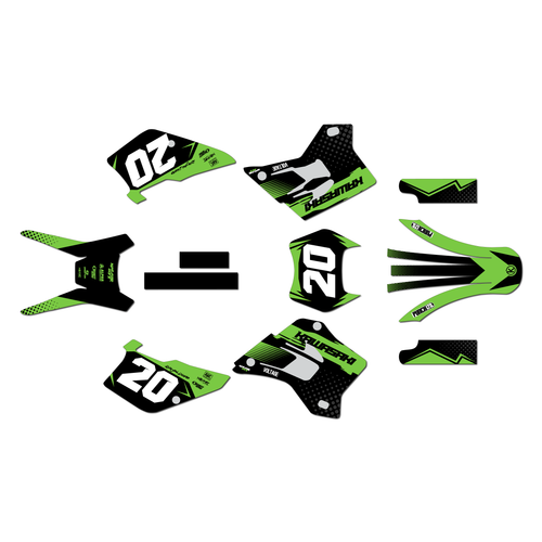 kawasaki kdx220 graphics kit 1995-2008 spear series green