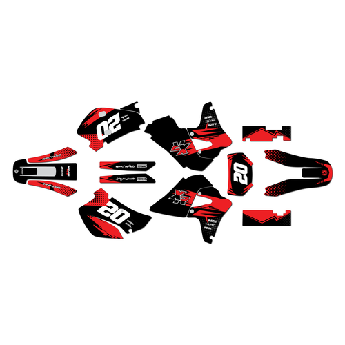 honda xr650r graphics kit 2000-2009 spear series red