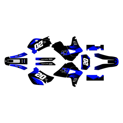 honda xr650r graphics kit 2000-2009 spear series blue