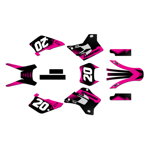 kawasaki kdx200 graphics kit 1995-2008 spear series magenta
