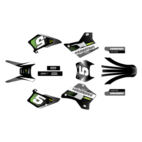 kawasaki kdx200 graphics kit 1995-2008 turbo series grey