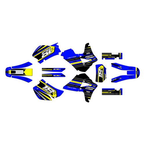 honda xr650r graphics kit 2000-2009 warrior series blue