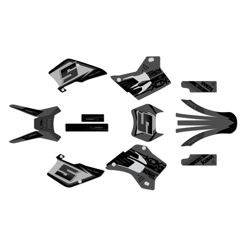 kawasaki kdx220 graphics kit 1995-2008 venom series smoke