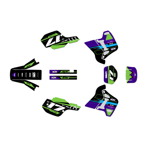 kawasaki kdx200 graphics kit 1991-1994 axis series green