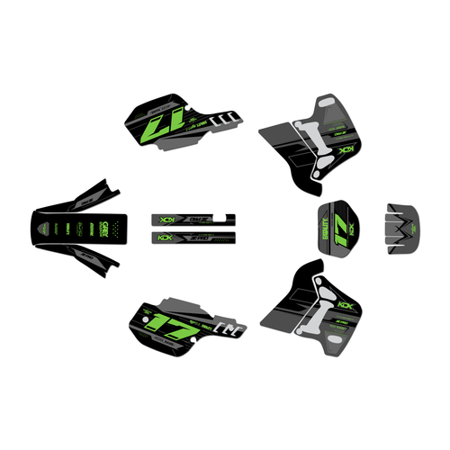 kawasaki kdx200 graphics kit 1991-1994 axis series green-shift