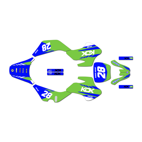 kawasaki kdx50 graphics kit all years factory series green