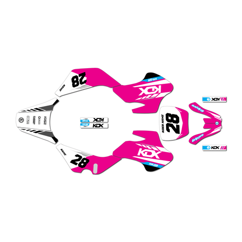 kawasaki kdx50 graphics kit all years factory series magenta