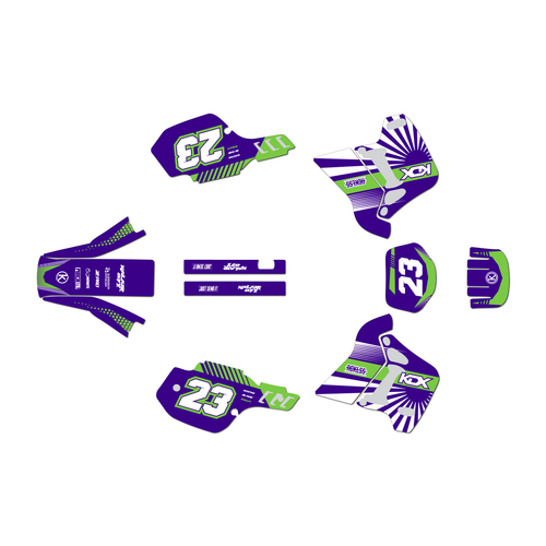 kawasaki kdx200 graphics kit 1991-1994 fh series purple