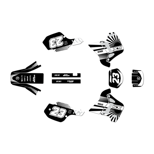 kawasaki kdx200 graphics kit 1991-1994 fh series white