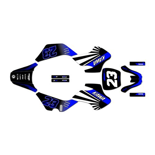 kawasaki kdx50 graphics kit all years fh series blue