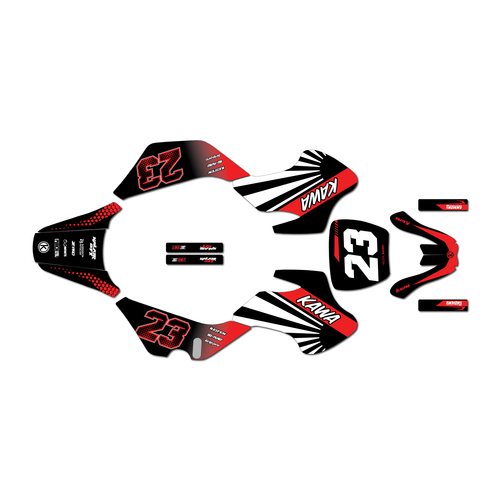 kawasaki kdx50 graphics kit all years fh series red