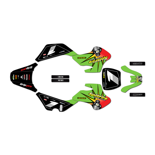 kawasaki kdx50 graphics kit all years lancaster series green