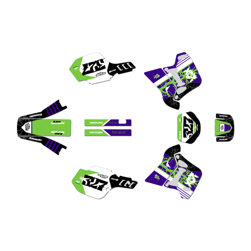 kawasaki kdx200 graphics kit 1991-1994 rail series purple