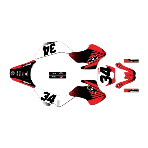 kawasaki kdx50 graphics kit all years oem series red