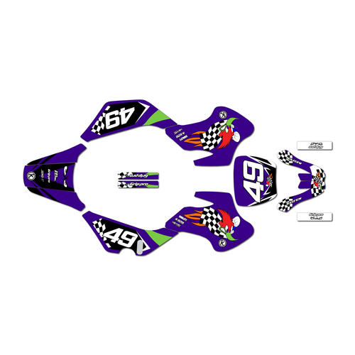 kawasaki kdx50 graphics kit all years pecker series purple