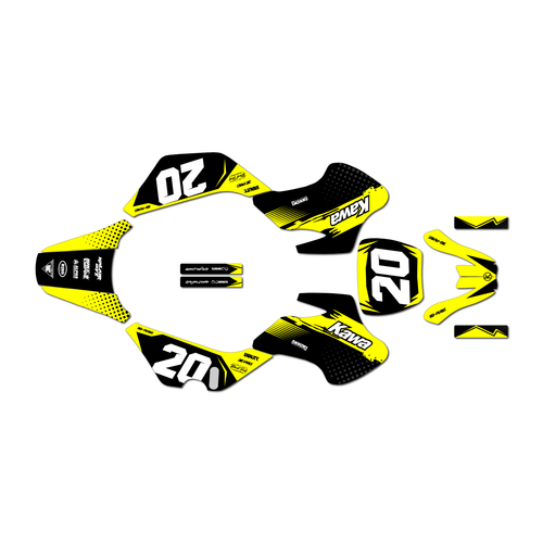 kawasaki kdx50 graphics kit all years spear series yellow