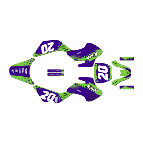 kawasaki kdx50 graphics kit all years spear series purple