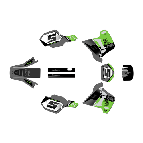 kawasaki kdx200 graphics kit 1991-1994 venom series green