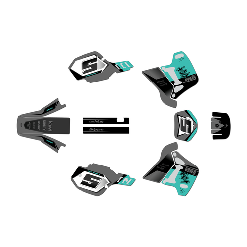kawasaki kdx200 graphics kit 1991-1994 venom series teal
