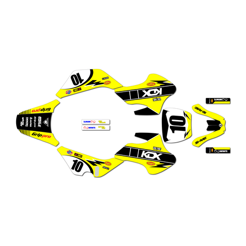 kawasaki kdx50 graphics kit all years speed series yellow