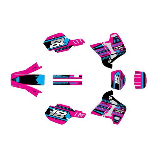 kawasaki kdx200 graphics kit 1991-1994 warrior series magenta
