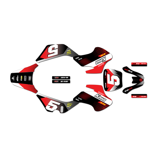 kawasaki kdx50 graphics kit all years turbo series red