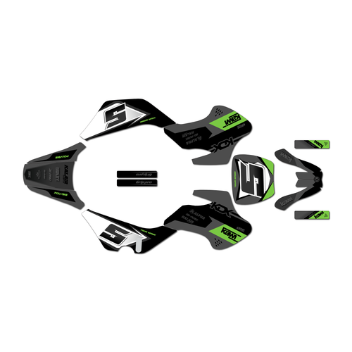 kawasaki kdx50 graphics kit all years venom series green