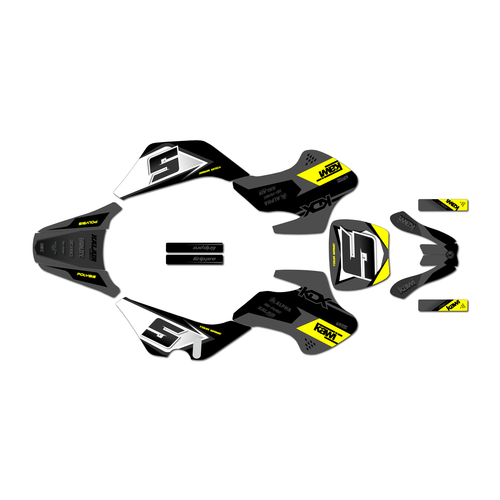 kawasaki kdx50 graphics kit all years venom series yellow