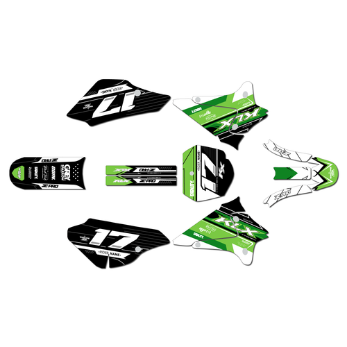 kawasaki klx125 graphics kit 2003-2007 axis series green