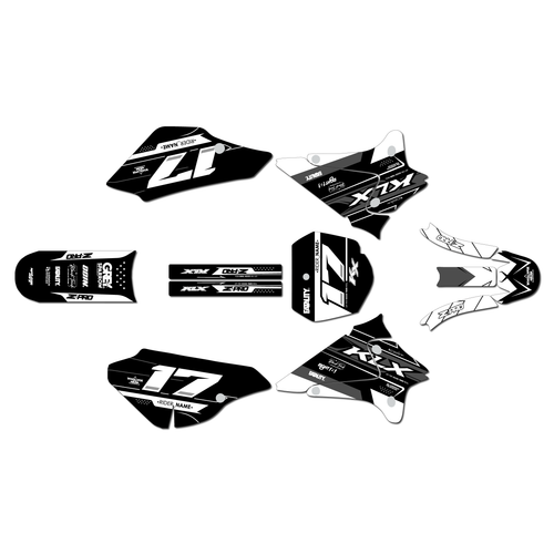 kawasaki klx125 graphics kit 2003-2007 axis series white