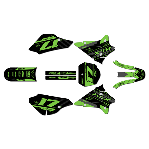 kawasaki klx125 graphics kit 2003-2007 axis series green-shift